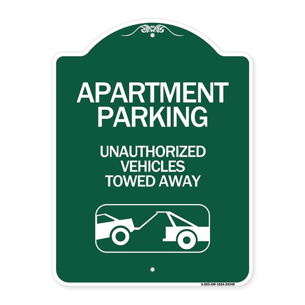 Apartment Parking Unauthorized Vehicles Towed Away With Car Tow Graphic, A-DES-GW-1824-24340